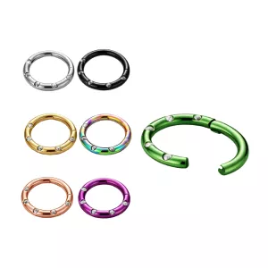 5 CZ Stones Paved Hinged Segment Ring