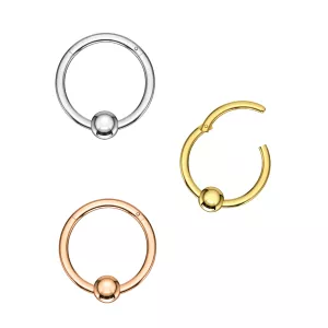 925 Sterling Silver BCR Style Segment Clicker Ring