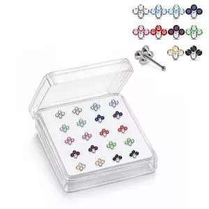 925 Silver Jeweled Crown Nose stud