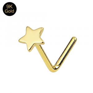 Close-up macro view of the 9K solid gold Astro star highlighting the artisan-buffed mirror finish.