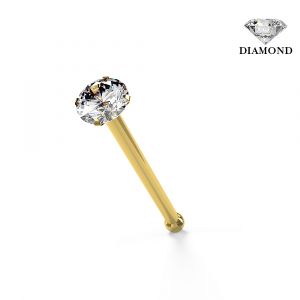9K Gold Genuine Diamond ball End Nose Pin