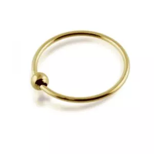 9K Yellow Gold BCR Hoop Nose Ring