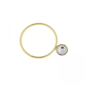 9K Gold Jeweled Seamless Continues Hoop Nose Ring