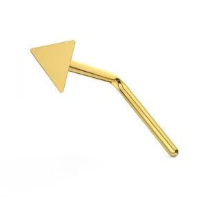 9K Gold L-Shaped Flat Triangle Nose Stud