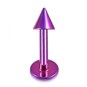 Purple Anodized Labret Piercing with Cone