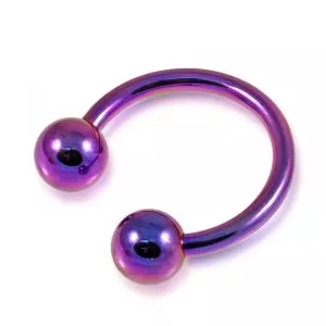 Purple Anodized Circular Barbell with Ball