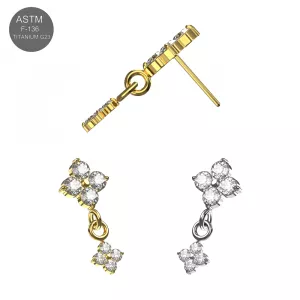 ASTM F-136 Titanium Cascade Blossom Threadless Top – Universal 18G/16G Fit