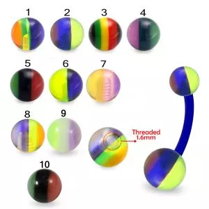 UV-Acrylic Belly Banana With Colorful Rasta UV Ball