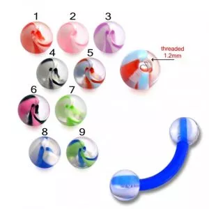 Bio Flex Eyebrow Banana With Fancy Acrylic Mix Color UV Balls