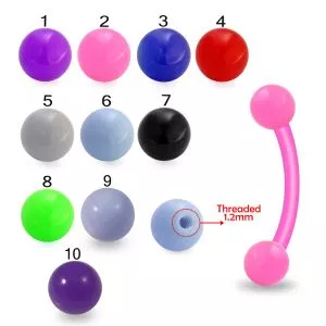 Bio Flex Eyebrow Banana With Hand Painted Plain UV Balls