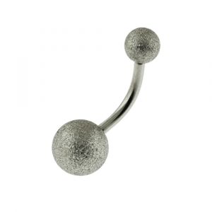 Steel Navel Banana With Glitter Balls