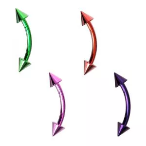 Anodized Curved Barbell with Cone