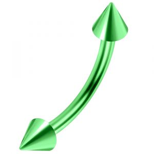 Anodized Curved Barbell with Cone