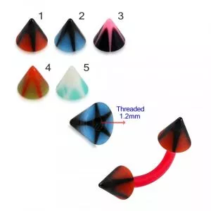 UV Eyebrow Banana With UV Fancy Colorful Long Star Cone