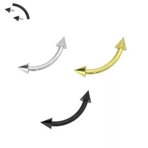 Internally Threaded 16G Surgical Steel Eyebrow Piercing Bar With Cone