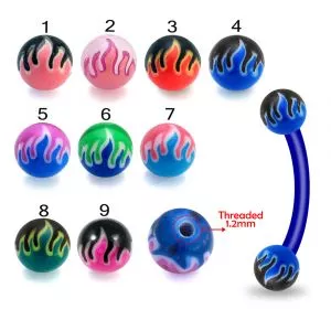 UV-Acrylic Bio Plast Eyebrow Banana With Fire UV Balls