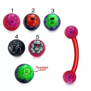 Bio Flex Eyebrow Banana With  Hand Painted UV Balls