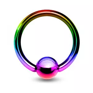 Surgical Steel Anodised BCR Ring