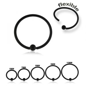 Black PVD Surgical Steel Flexible BCR Piercing