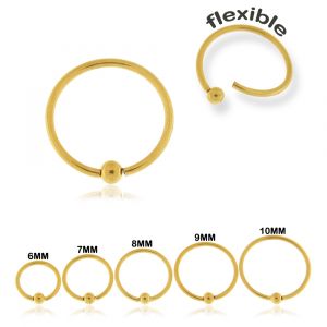 Gold PVD Surgical Steel Flexible BCR Piercing
