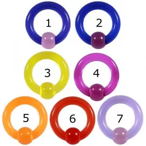 Heavy Gauge UV-Acrylic 4G Captive Bead ring