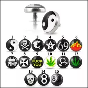 Logo Dermal Anchor Tops Body Jewelry