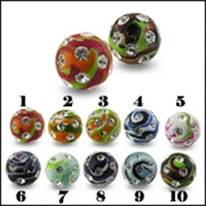Multi Color Painted Crystal stone Ball