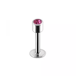 16G Steel Labret with Jeweled Drum