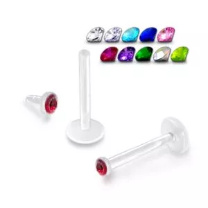 Transperant Madonna Labret with jewelled push-fit Head