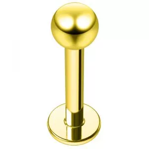 Surgical Steel Anodized Labret With Ball Body Jewelry