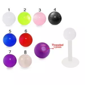 UV Labret With UV Plain Color Fancy Balls