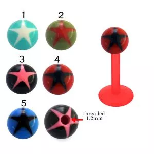 Bio Flex Labret With Star UV Balls