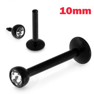 Black Jeweled Top Internal Threaded Madonna Labret