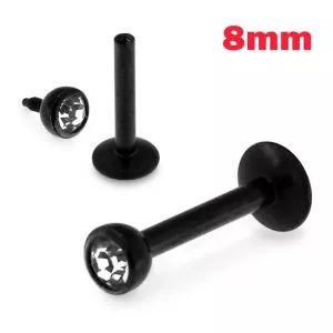 Black Jeweled Top Internal Threaded Madonna Labret