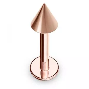 Rose Gold Anodized Labret with cone piercing jewelry