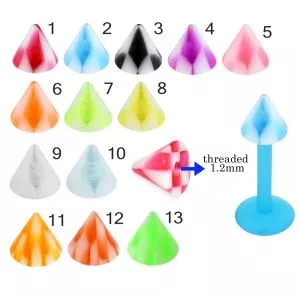 Bio Flex Labret With Checked Design UV Cones