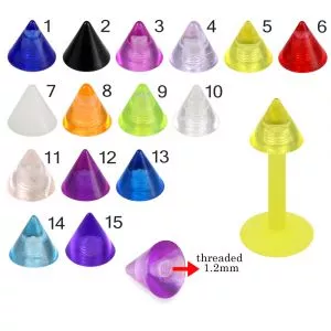 Bio Flex Labret With Fancy Color UV Cone