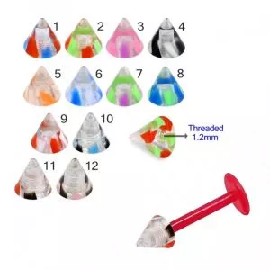 Bio Flex Labret With Double Tone Transparent UV Cone