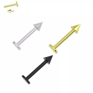 Internally Threaded 16G Surgical Steel Cone Top Labret Stud