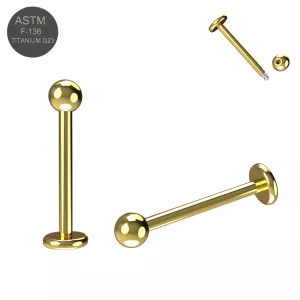 G23 Grade Titanium Labret Piercing Bar with Ball