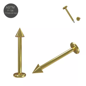 G23 Grade Titanium Labret Piercing Bar with Cone