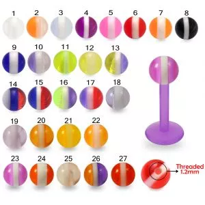 Bio Flex Labret With UV Stripe Balls