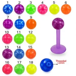 Bio Flex Labret With Fancy Color UV Balls