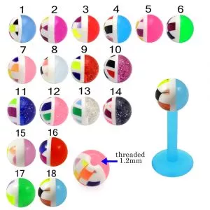Bio Flex Labret With UV Half Checker UV Balls