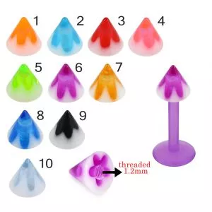 Bio Flex Labret With Flower on White UV Cones