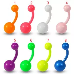 316L Surgical Steel Neon Color Belly Banana Bar 