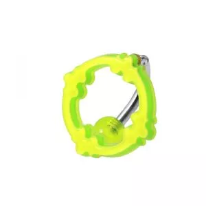 UV-Acrylic Hollow Badge Belly Ring with Top Hinged Surgical Steel Rod