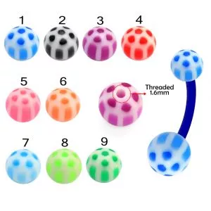 Bio Flex Banana Belly Bar With Volleyball Pattern UV Balls