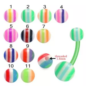 Bio Flex Banana Belly Bar With Marble Acrylic UV Balls