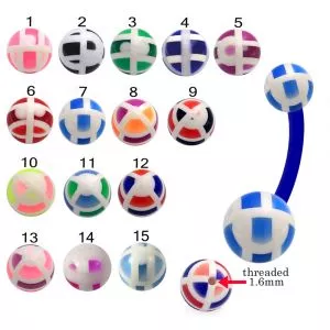 Bio Flex Banana Belly Bar With Mix Color UV Balls